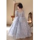 Gorgeous Princess Silver Lace Flower Girl Dresses with Long Sleeves XF101001 Gorgeous Princess Silver Lace Flower Girl Dresses with Long Sleeves XF101001