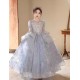 Gorgeous Princess Silver Lace Flower Girl Dresses with Long Sleeves XF101001 Gorgeous Princess Silver Lace Flower Girl Dresses with Long Sleeves XF101001