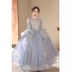 Gorgeous Princess Silver Lace Flower Girl Dresses with Long Sleeves XF101001 Gorgeous Princess Silver Lace Flower Girl Dresses with Long Sleeves XF101001