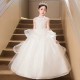 Cute Pink Princess Sparkly Tulle Flower Girl Dresses with Beads XF101004