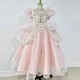Kids Girls' Flower Girl Dress Party Dress Solid Color Short Sleeves Formal Performance Wedding Mesh Princess Tulle Dress Flower Girl's Dress Spring Fall Winter 2-12 XF101006