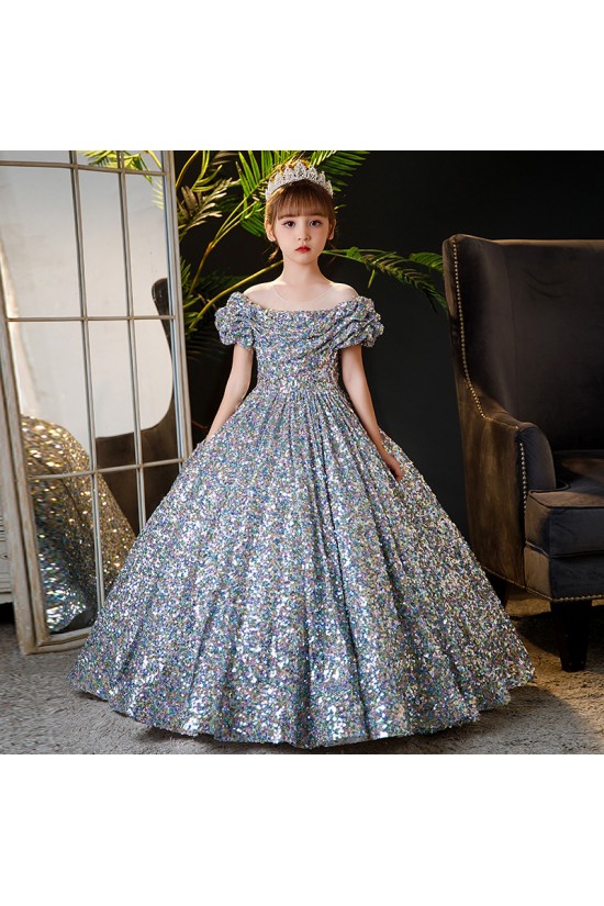 Sparkling Sequins Girls' Dresses Princess dresses Stylish Birthday Party Dresses Flower Girl Dresses XF101008