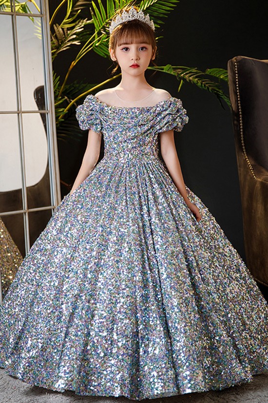 Sparkling Sequins Girls' Dresses Princess dresses Stylish Birthday Party Dresses Flower Girl Dresses XF101008