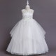 Flower Girl Dresses for Performance Wedding Party Kids Tulle Princess Long Dresses Father Daughter Dance Girls Vestidos Lace Embroidery Princess Dress XF101011