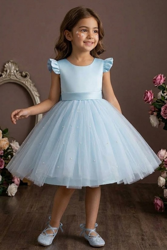 A-Line Princess Cute Tulle Flower Girl Dresses Pageant Princess Birthday Party Dance Gowns XF101017