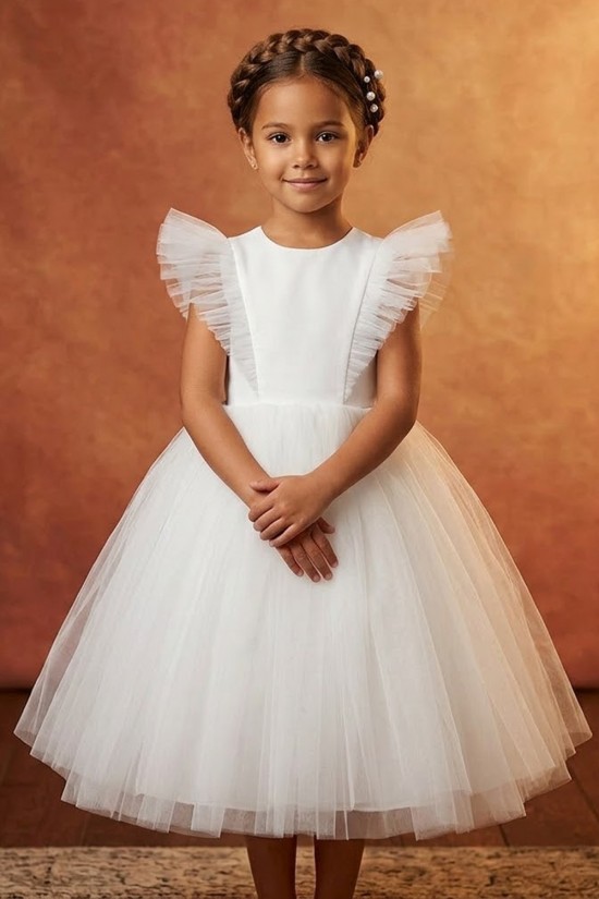 Cute Princess Tulle Flower Girl Dresses Wedding Party Dresses XF101020