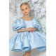 Cute Kids Girls' Ruched Puff Sleeves Flower Girl Dresses Solid Color Short Sleeve Formal Wedding Party Dresses XF101026 Cute Kids Girls' Ruched Puff Sleeves Flower Girl Dresses Solid Color Short Sleeve Formal Wedding Party Dresses XF101026