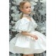 Cute Kids Girls' Ruched Puff Sleeves Flower Girl Dresses Solid Color Short Sleeve Formal Wedding Party Dresses XF101026 Cute Kids Girls' Ruched Puff Sleeves Flower Girl Dresses Solid Color Short Sleeve Formal Wedding Party Dresses XF101026