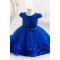 Girls Royal Blue Lace Tulle Flower Girl Dresses with 3D Floral DetailsFormal Wedding Party Pageant Gown for Toddler XF101029