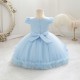 Blush Pink Lace Tulle Flower Girl Dresses with 3D Floral Waist Accent and Petal Trim Formal Wedding Pageant Gown for Toddler Girls XF101031