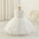 Lavender Purple Tulle Princess Dress with Sequin Butterfly Appliques Formal Wedding Pageant Gown for Toddler Girls Flower Girl Dresses XF101032