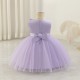 Lavender Purple Tulle Princess Dress with Sequin Butterfly Appliques Formal Wedding Pageant Gown for Toddler Girls Flower Girl Dresses XF101032