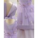 Lavender Purple Tulle Princess Dress with Sequin Butterfly Appliques Formal Wedding Pageant Gown for Toddler Girls Flower Girl Dresses XF101032