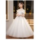 Luxury Purple Sparkly Tulle Princess Dresses Sequin Embellished Girls Formal Gowns Flower Girl Dresses XF101037