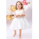 White Satin Sleeveless Square Neck Flower Girl Dresses with Big Bow XF101044