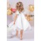White Satin Sleeveless Square Neck Flower Girl Dresses with Big Bow XF101044