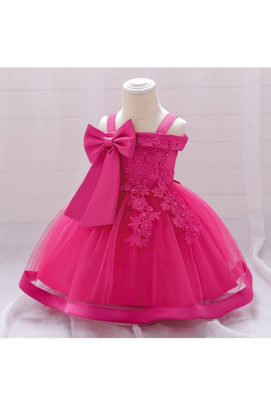 3-10 Years Kids Party Dresses for Girls Flower Wedding Dress with Bow Flower Girl Dresses XF101046