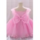 Cute Pink Bow Baby Girl Princess Dress Birthday Wedding Party Flower Girl Dresses XF101050