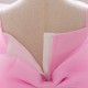 Cute Pink Bow Baby Girl Princess Dress Birthday Wedding Party Flower Girl Dresses XF101050