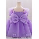 Cute Purple Bow Baby Girl Princess Dress Birthday Wedding Party Flower Girl Dresses XF101051