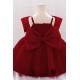 Cute Burgundy Bow Baby Girl Princess Dress Birthday Wedding Party Flower Girl Dresses XF101052