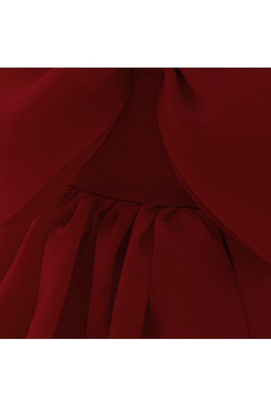 Cute Burgundy Bow Baby Girl Princess Dress Birthday Wedding Party Flower Girl Dresses XF101052
