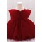 Cute Burgundy Bow Baby Girl Princess Dress Birthday Wedding Party Flower Girl Dresses XF101052