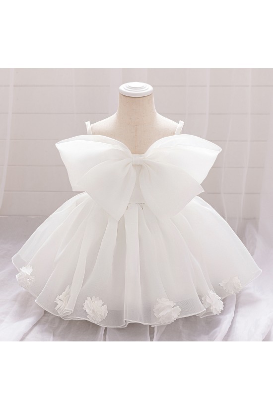 Champagne Cute Bow Baby Girl Princess Dress Birthday Wedding Party Flower Girl Dresses XF101054