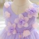 Kids Girls' Flower Girl Dress Dress Sleeveless V Neck Knee Length Princess Dress Formal Tulle Dress with 3D Flowers XF101056