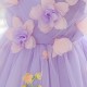 Kids Girls' Flower Girl Dress Dress Sleeveless V Neck Knee Length Princess Dress Formal Tulle Dress with 3D Flowers XF101056