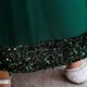 Sequins Tulle Princess Dress Dark Green Birthday Wedding Party Flower Girl Dresses with Bow XF101060