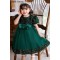 Sequins Tulle Princess Dress Dark Green Birthday Wedding Party Flower Girl Dresses with Bow XF101060