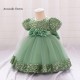 Sequins Tulle Princess Dress Avocado Green Birthday Wedding Party Flower Girl Dresses with Bow XF101063