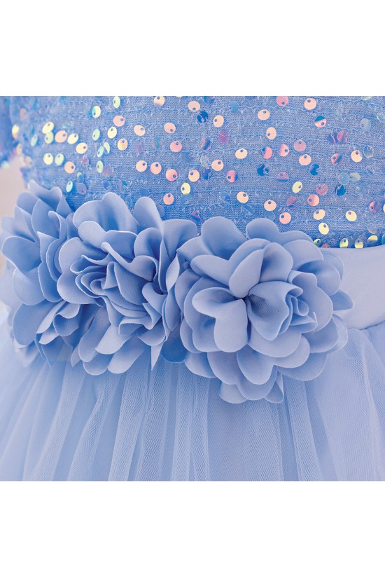 Sequins Tulle Princess Dress Sky Blue Birthday Wedding Party Flower Girl Dresses with Bow XF101064 Sequins Tulle Princess Dress Sky Blue Birthday Wedding Party Flower Girl Dresses with Bow XF101064