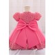 Sequins Tulle Princess Dress Watermelon Birthday Wedding Party Flower Girl Dresses with Bow XF101066
