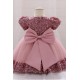 Sequins Tulle Princess Dress Dusty Pink Birthday Wedding Party Flower Girl Dresses with Bow XF101068 Sequins Tulle Princess Dress Dusty Pink Birthday Wedding Party Flower Girl Dresses with Bow XF101068