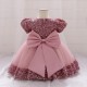 Sequins Tulle Princess Dress Dusty Pink Birthday Wedding Party Flower Girl Dresses with Bow XF101068 Sequins Tulle Princess Dress Dusty Pink Birthday Wedding Party Flower Girl Dresses with Bow XF101068