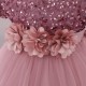 Sequins Tulle Princess Dress Dusty Pink Birthday Wedding Party Flower Girl Dresses with Bow XF101068 Sequins Tulle Princess Dress Dusty Pink Birthday Wedding Party Flower Girl Dresses with Bow XF101068