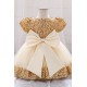 Sequins Tulle Princess Dress Gold Birthday Wedding Party Flower Girl Dresses with Bow XF101070 Sequins Tulle Princess Dress Gold Birthday Wedding Party Flower Girl Dresses with Bow XF101070