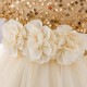 Sequins Tulle Princess Dress Gold Birthday Wedding Party Flower Girl Dresses with Bow XF101070 Sequins Tulle Princess Dress Gold Birthday Wedding Party Flower Girl Dresses with Bow XF101070