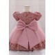 Sequins Tulle Princess Dress Light Dusty Pink Birthday Wedding Party Flower Girl Dresses with Bow XF101072 Sequins Tulle Princess Dress Light Dusty Pink Birthday Wedding Party Flower Girl Dresses with Bow XF101072