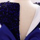 Sequins Tulle Princess Dress Dark Royal Blue Birthday Wedding Party Flower Girl Dresses with Bow XF101073