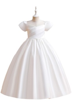 A-Line Short Sleeves Wedding Party Flower Girl Dresses XF101077