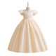 A-Line Short Sleeves Wedding Party Flower Girl Dresses XF101077