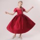A-Line Short Sleeves Wedding Party Flower Girl Dresses XF101077