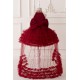 High Low Burgundy Tulle Wedding Party Flower Girl Dresses XF101080