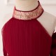 High Low Burgundy Tulle Wedding Party Flower Girl Dresses XF101080
