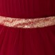 High Low Burgundy Tulle Wedding Party Flower Girl Dresses XF101080