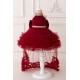 High Low Burgundy Tulle Wedding Party Flower Girl Dresses XF101080