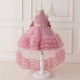 High Low Pink Tulle Wedding Party Flower Girl Dresses XF101082